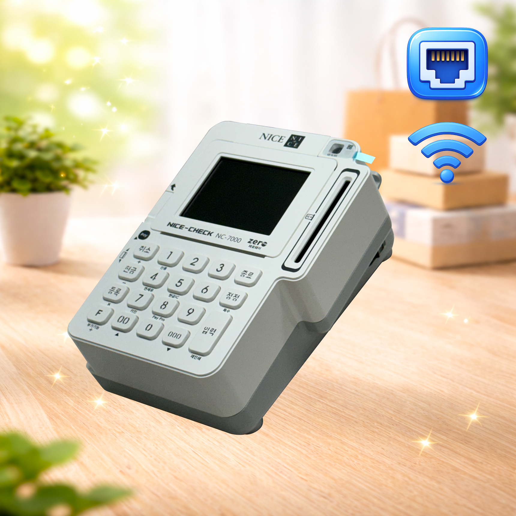 NC-7000QR 서명패드 일체형 카드단말기 삼성페이 카카오페이 (LAN / WiFi) NICE정보통신 나이스체크 오늘얼마