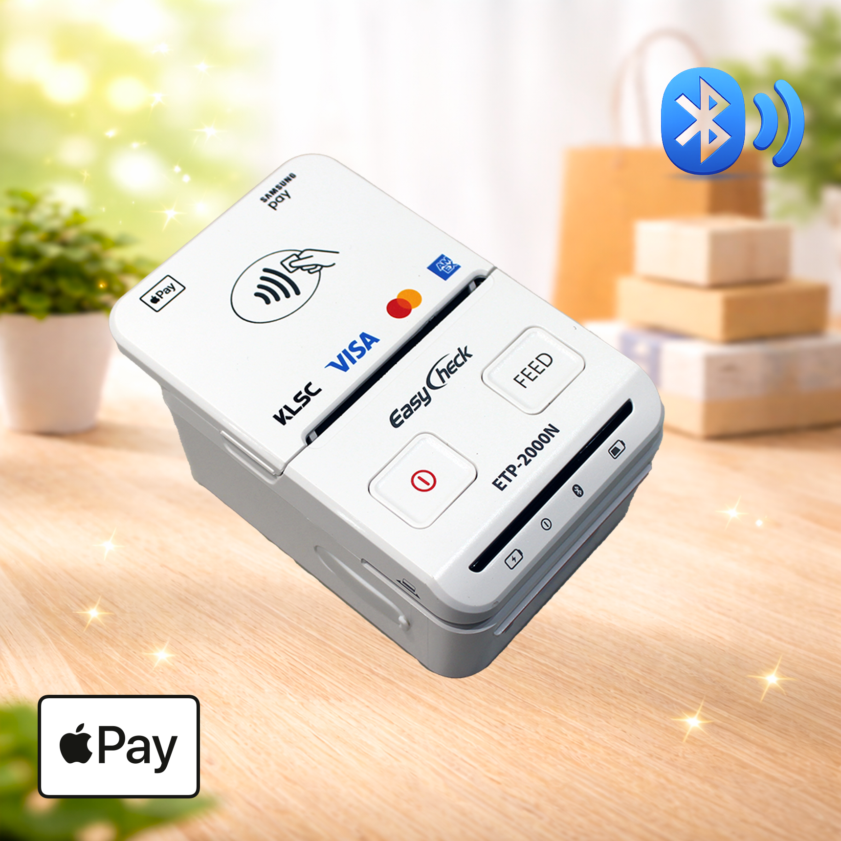ETP-2000N 스마트폰 카드단말기 블루투스 단말기 프린터 애플 삼성 카카오페이 KICC 이지체크