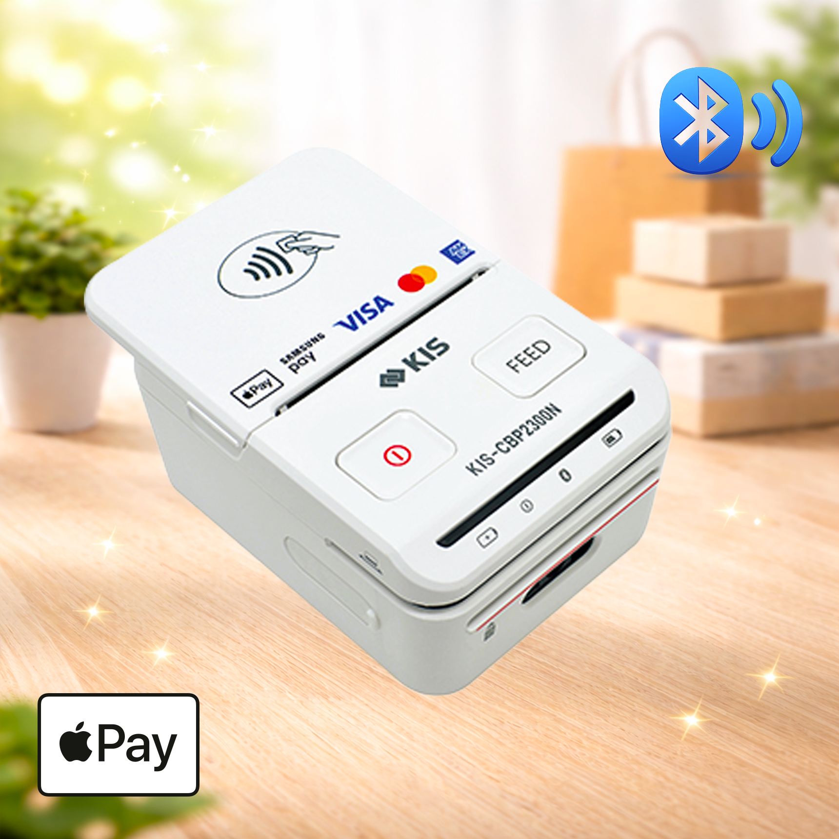KIS-CBP2300N 스마트폰 블루투스 카드단말기 프린터 애플 삼성 카카오페이 KIS정보통신 오늘얼마