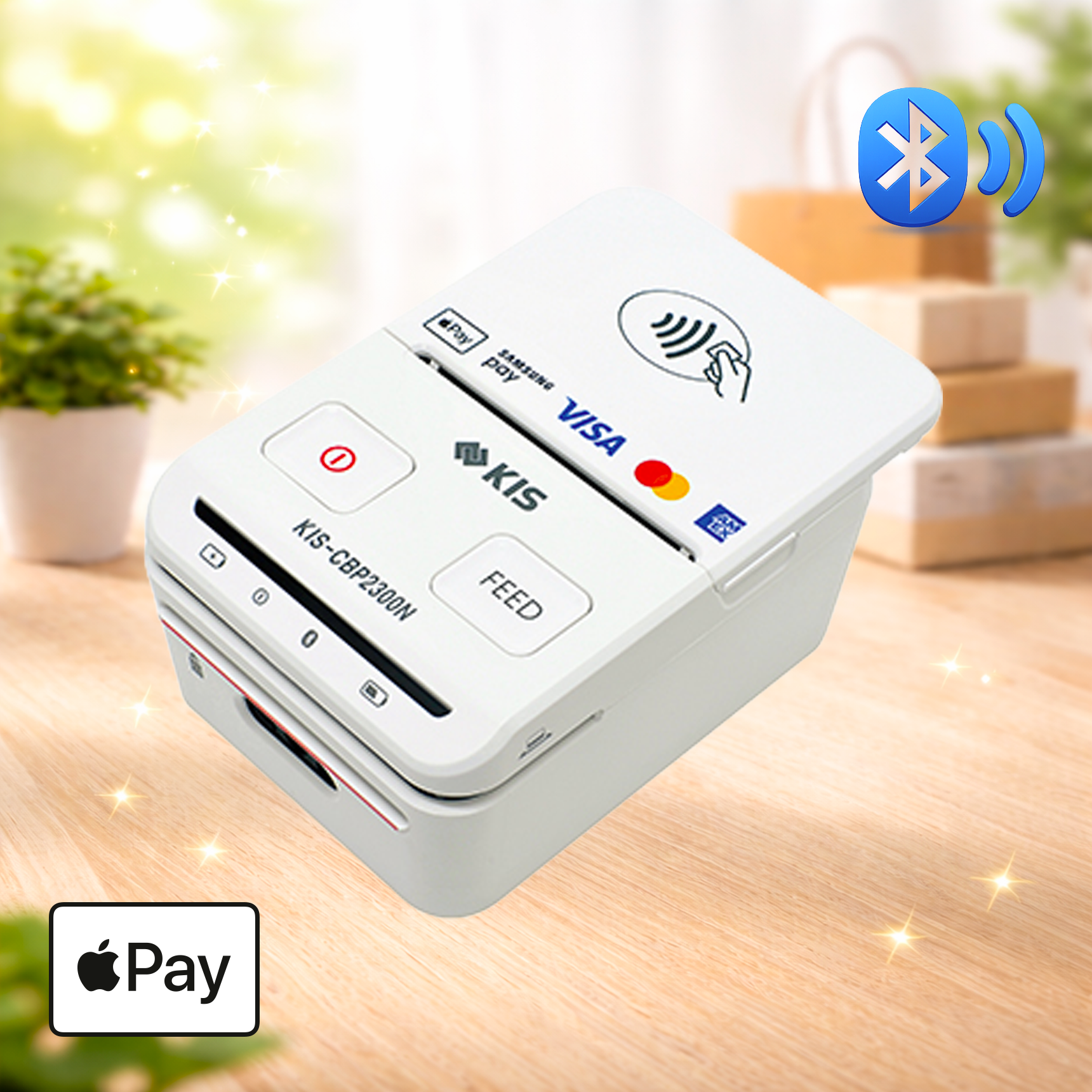 KIS-CBP2300N 스마트폰 블루투스 카드단말기 프린터 애플 삼성 카카오페이 KIS정보통신 오늘얼마