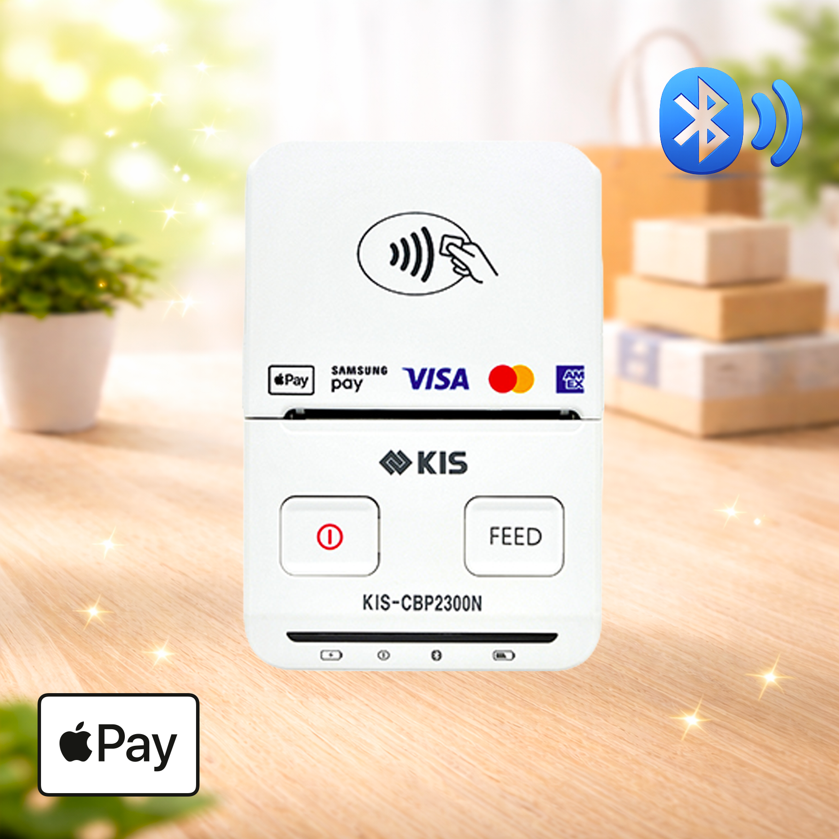 KIS-CBP2300N 스마트폰 블루투스 카드단말기 프린터 애플 삼성 카카오페이 KIS정보통신 오늘얼마
