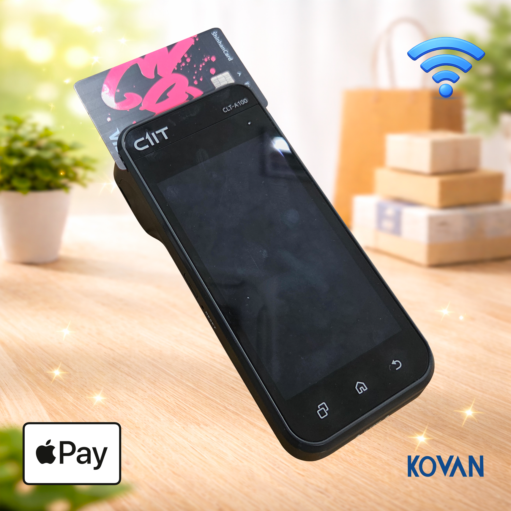 LC-A100(W) 무선카드단말기 Wi-Fi 블루투스 영수증프린터 삼성 애플 제로 카카오페이 KOVAN 코밴 WiIFi 